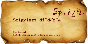Szigriszt Ádám névjegykártya